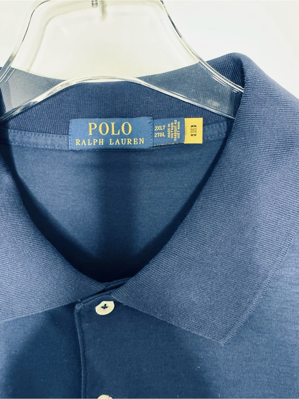 Men's Ralph Lauren Soft Cotton Polo Shirt Refined Navy Blue Multi Pony 2XLT NEW